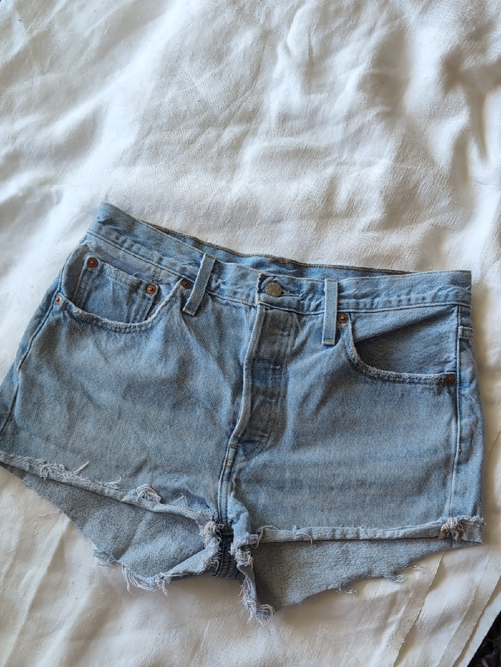 Levi's Light Blue Denim Cutoff Jean Shorts